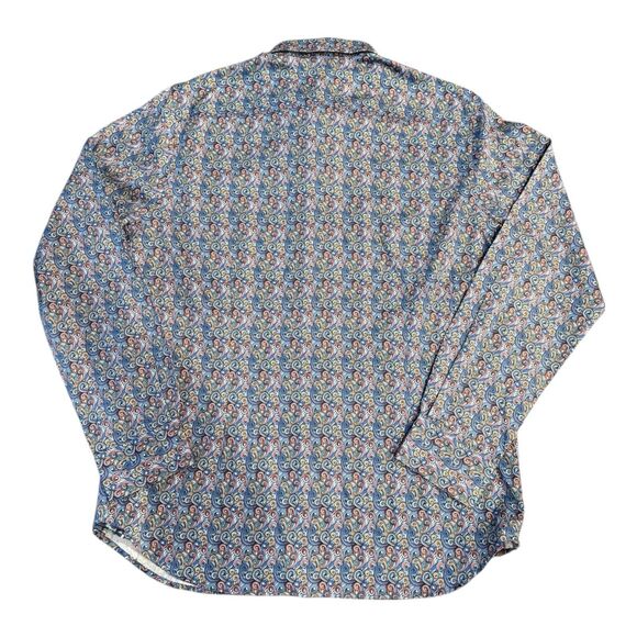 Robert Graham Mens Tailored Paisley SZ Large Long Sleeve Button Up Flip Cuff - Picture 13 of 15